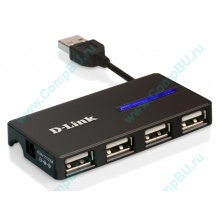 Карманный USB 2.0 концентратор D-Link DUB-104 в Новочебоксарске, USB хаб DLink DUB104 (Новочебоксарск)