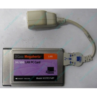 Сетевая карта для ноутбука 3COM Mehahertz 3CCFE574BT (PCMCIA) - Новочебоксарск